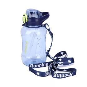   Motivációs kulacs Power 900 ml sport kulacs nyakba akaszthatós pántal - Kék