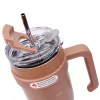 Rozsdamentes acél termosz bögre szívószállal 1.2 L - Capuccino színű