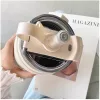 SITARAYURI Coffee thermo bögre szívószállal és füllel – 1 liter, fekete