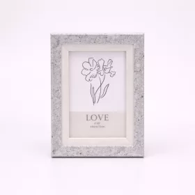   Modern képkeret 17×22 cm – 10×15 cm fotóhoz, szürke gránit kő mintás kivitelben