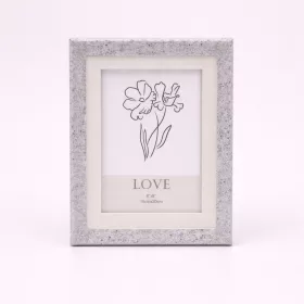   Modern képkeret 22×27 cm – 15×20 cm fotóhoz, szürke gránit kő mintás kivitelben