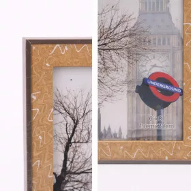   Modern képkeret 16×21 cm – 13×18 cm fotóhoz, szürke–barna színkombinációban