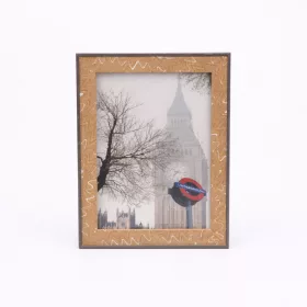   Modern képkeret 18×23 cm – 15×20 cm fotóhoz, szürke–barna színkombinációban