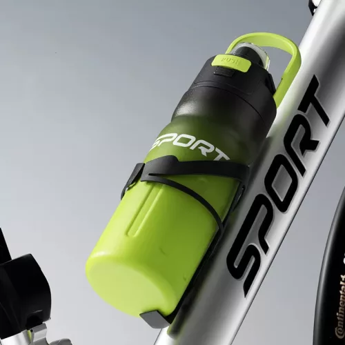 550 ml sport termosz duplafalú rozsdamentes acélból – fekete-ezüst szigetelt kulacs
