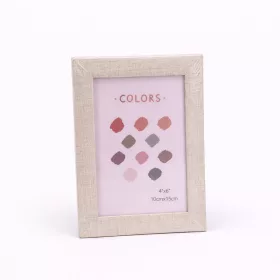   Modern képkeret 14×19 cm – 10×15 cm fotóhoz, bézs vászonhatású kivitelben