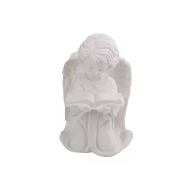 Fehér térdelő és olvasó angyal - 18 cm