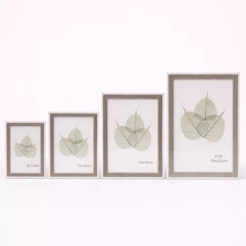 Modern képkeret 17×22 cm – 15×20 cm fotóhoz, szürke fa hatású kivitelben