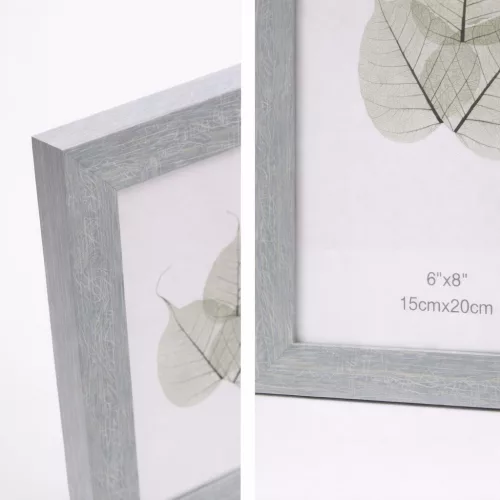Modern képkeret 19×24 cm – 15×20 cm fotóhoz, világosszürke fa hatású kivitelben
