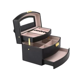 Ékszertartó doboz fekete 22 cm magas