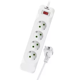   Leewello 4 aljzatos elosztó kapcsolóval – 4000W, 16A, 2 m hosszú kábel, túlfeszültség-védelemmel, fehér