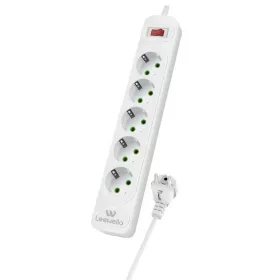   Leewello 5 aljzatos elosztó kapcsolóval – 4000W, 16A, 2 m hosszú kábel, túlfeszültség-védelemmel, fehér