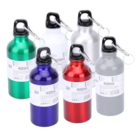 Fém kulacs 400 ml karabíner akasztóval - Kék