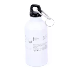   KMT Style fém kulacs 500 ml – fehér, karabínerrel, sport és túra palack