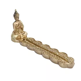   Arany Buddha füstölőtartó – 21×8 cm keleties kerámia illatpálca tartó, elegáns otthoni dekoráció