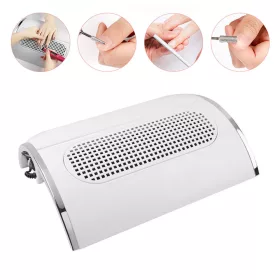   Műkörmös porelszívó kéztámasz, 3 ventilátor 40W, körömszalon eszközök - fehér