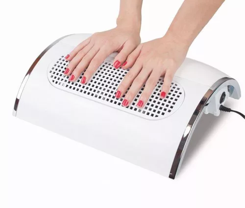 Műkörmös porelszívó kéztámasz, 3 ventilátor 40W, körömszalon eszközök - fehér
