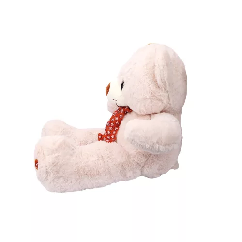 Plüss maci barna nyakkendőben 60 cm - fehér
