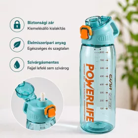   Szürke sport kulacs 1030 ml – szivárgásmentes BPA-mentes ivópalack biztonsági zárral