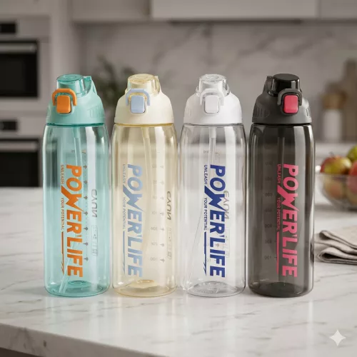 Szürke sport kulacs 1030 ml – szivárgásmentes BPA-mentes ivópalack biztonsági zárral