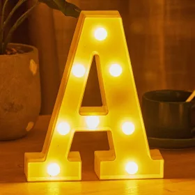   LED Dekoráció Betűk Ábécé Száma Lámpa 22 cm - A ábécé - hideg fényű