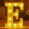 LED Dekoráció Betűk Ábécé Száma Lámpa 22 cm - E ábécé