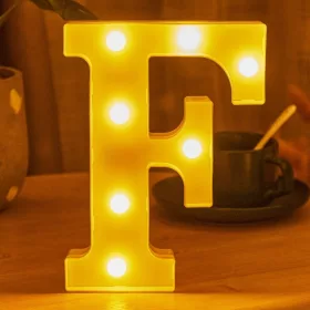   LED Dekoráció Betűk Ábécé Száma Lámpa 22 cm - F ábécé