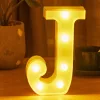 LED Dekoráció Betűk Ábécé Száma Lámpa 22 cm - J ábécé