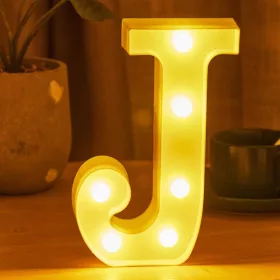   LED Dekoráció Betűk Ábécé Száma Lámpa 22 cm - J ábécé
