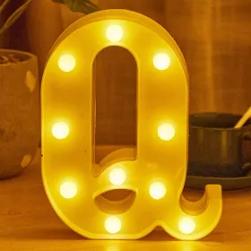   LED Dekoráció Betűk Ábécé Száma Lámpa 22 cm - Q ábécé