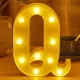 LED Dekoráció Betűk Ábécé Száma Lámpa 22 cm - Q ábécé