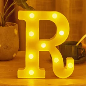   LED Dekoráció Betűk Ábécé Száma Lámpa 22 cm - R ábécé