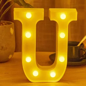   LED Dekoráció Betűk Ábécé Száma Lámpa 22 cm - U ábécé