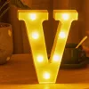 LED Dekoráció Betűk Ábécé Száma Lámpa 22 cm - V ábécé