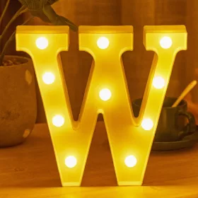   LED Dekoráció Betűk Ábécé Száma Lámpa 22 cm - W ábécé