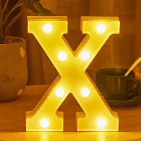   LED Dekoráció Betűk Ábécé Száma Lámpa 22 cm - X ábécé