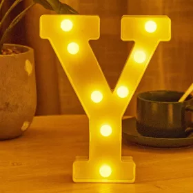   LED Dekoráció Betűk Ábécé Száma Lámpa 22 cm - Y ábécé