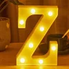 LED Dekoráció Betűk Ábécé Száma Lámpa 22 cm - Z ábécé