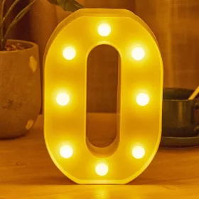   LED Dekoráció Betűk Ábécé Száma Lámpa 22 cm - 0 szám