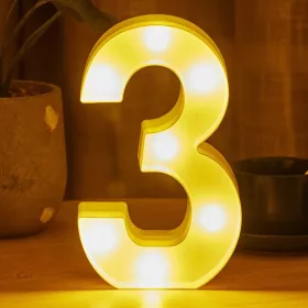   LED Dekoráció Betűk Ábécé Száma Lámpa 22 cm - 3 szám