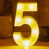 LED Dekoráció Betűk Ábécé Száma Lámpa 22 cm - 5 szám