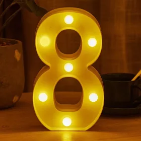   LED Dekoráció Betűk Ábécé Száma Lámpa 22 cm - 8 szám