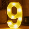 LED Dekoráció Betűk Ábécé Száma Lámpa 22 cm - 9 szám