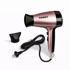   Kemey KM-6836 nagy teljesítményű hajszárító – 1800 W, 3 hőmérséklet-fokozattal, diffúzorral és szűkítő fejjel