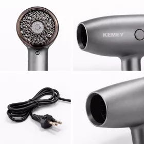   Kemey KM-6835 mini hajszárító – 1000 W, negatív ionos technológiával, halk motorral