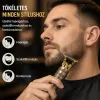 Kemei KM-T9-1 professzionális hajvágó és trimmer – vezeték nélküli T-penge, USB töltés, vintage arany dizájn