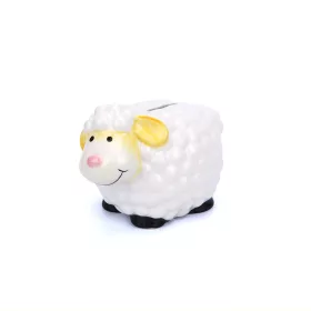   Bárányka - sárga füles 12 x 9 x 9 cm - porcelán pénzgyűjtő persely
