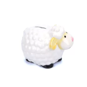   Bárányka - sárga füles 12 x 9 x 9 cm - porcelán pénzgyűjtő persely