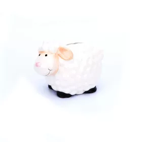   Bárányka - beige színű füles 12 x 9 x 9 cm - porcelán pénzgyűjtő persely
