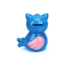   Uhu bagoly - kék - 13 x 11 x 8 cm porcelán pénzgyűjtő persely