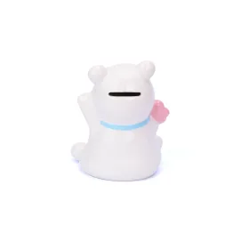   Macika rózsaszín füles, rózsaszín virágos 10 x 13 x 8 cm - porcelán pénzérme gyűjtő persely